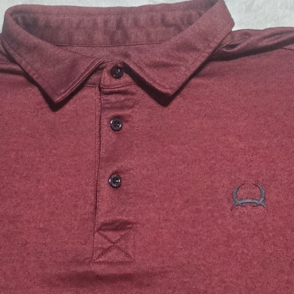 Other - Cinch Maroon Polo Shirt with Embroidered Logo Mens Sz M Western Cowboy Golf